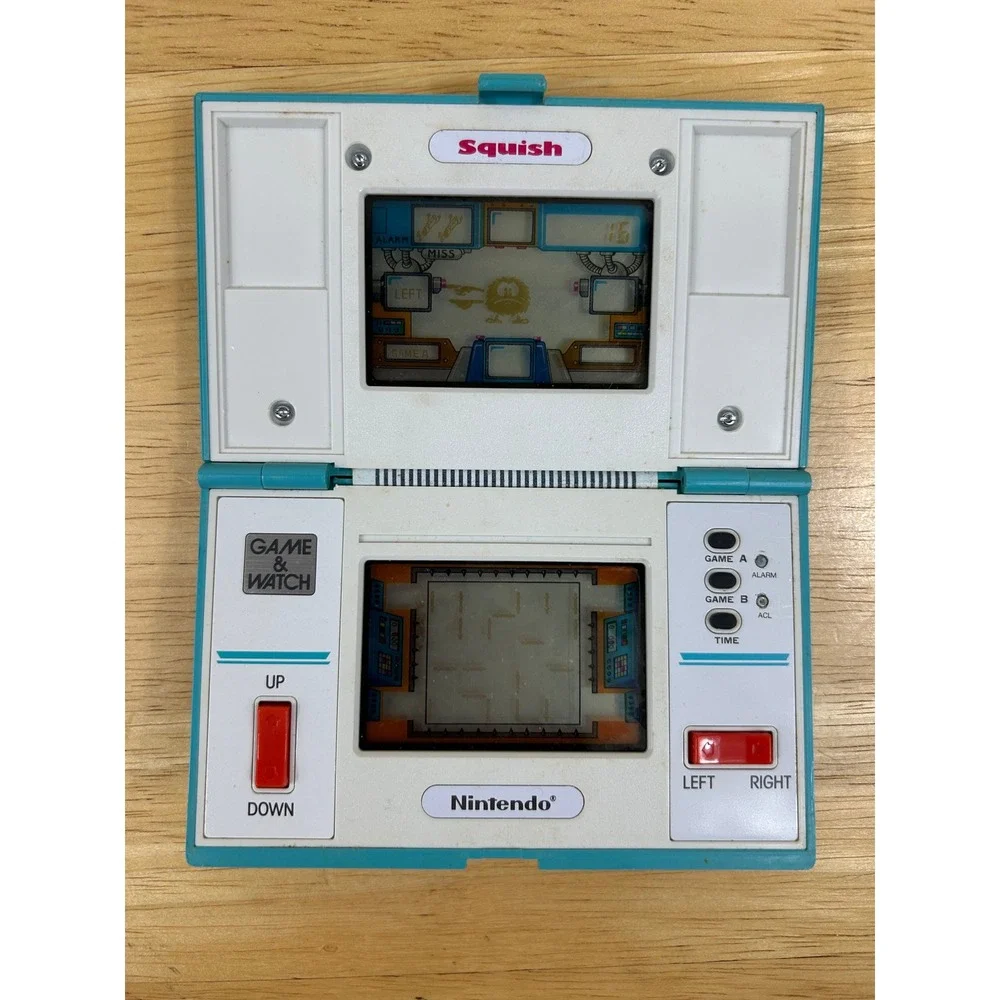 Nintendo Game & Watch Squish MG-61 Multi Screen Teal‎ Vintage 1986 Handheld Game